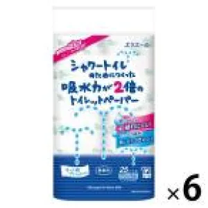 トイレットペーパー 12ロール入 パルプダブル 25m 無香料 シャワートイレのためにつくった吸水力が2倍 1セット（12ロール入×6パック）大王製紙 の商品画像